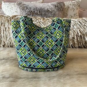 Vera Bradley Green and Blue Patterned Satchel